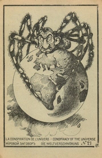 Russian antisemitic propaganda poster. Source: rare-paper.com.